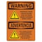 Signmission OSHA WARNING Sign, Overhead Crane Crush Hazard Bilingual, 24in X 18in Decal, 18" W, 24" L, Landscape OS-WS-D-1824-L-12738 - alternate 1